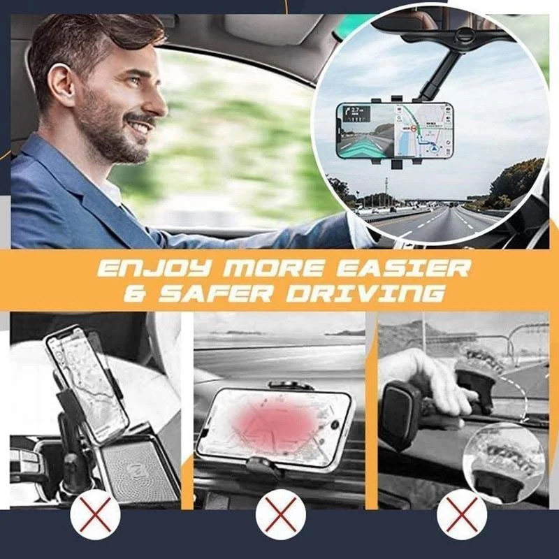 Rearview Mirror Phone Holder for Car Rotatable and - Image 4