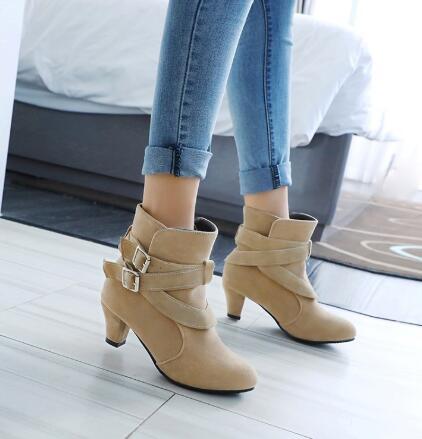 Winter Autumn Leather Casual Women High Heels Pumps - Image 9