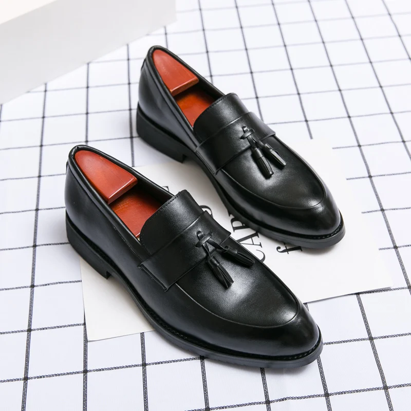 Casual Men Loafers Classic Tassel Men Leather Shoes - Image 5