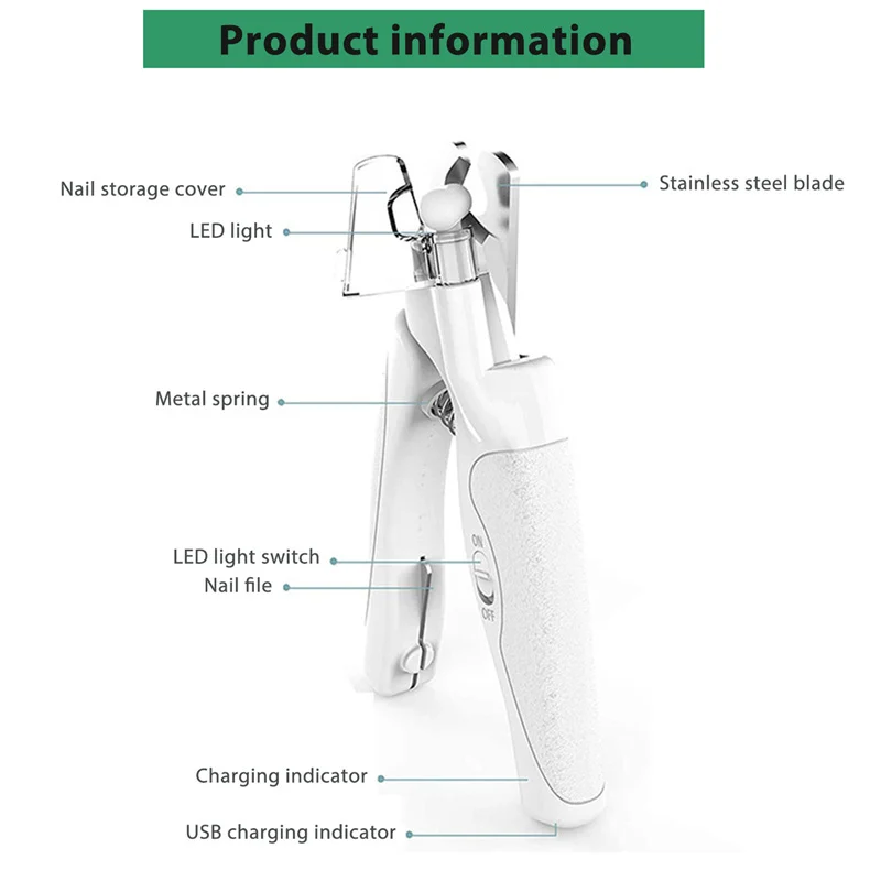 Pet Nail Clippers with LED Light Dogs Cat Nail Scissors - Image 5