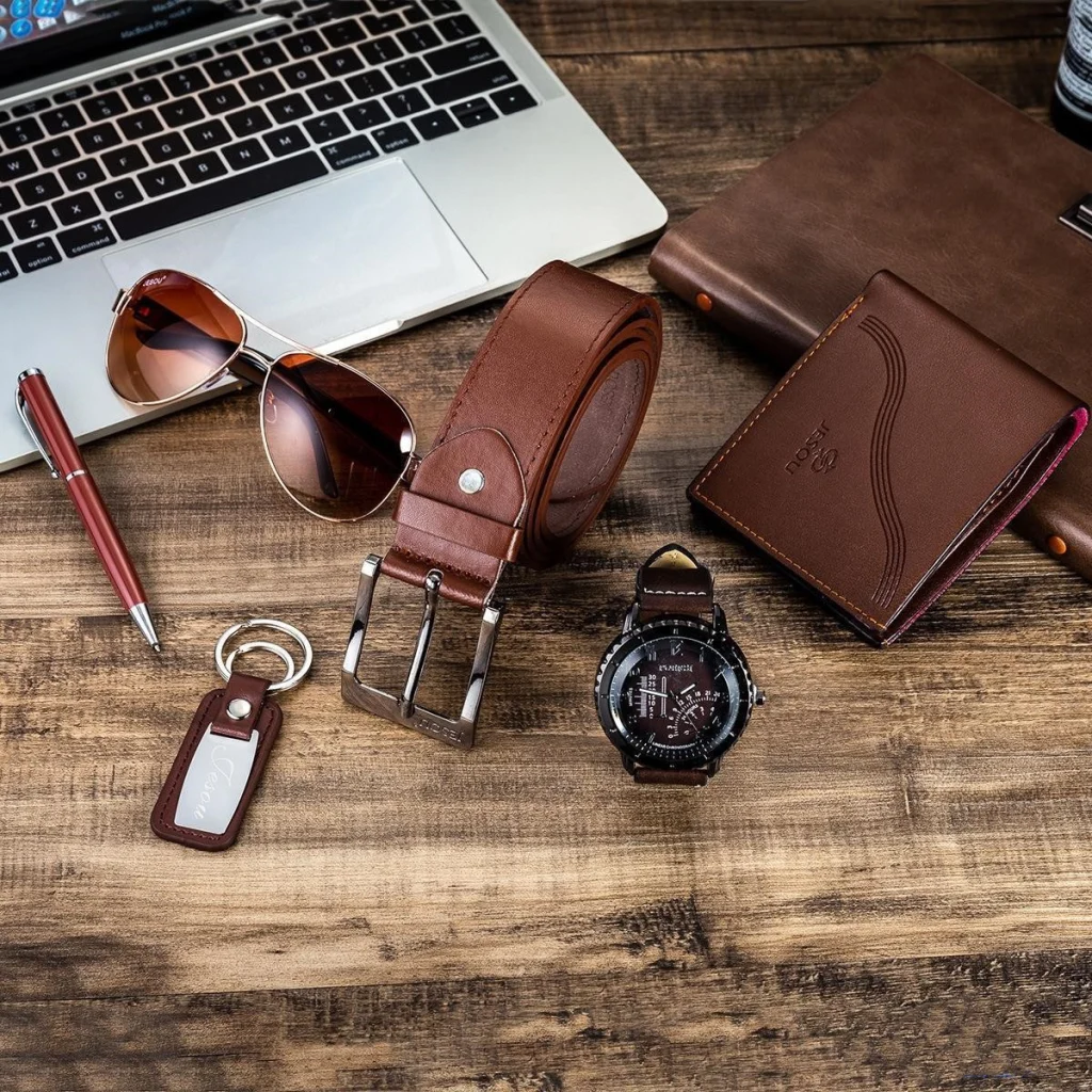 Watch Wallet Sunglasses Belt Gift Box Set for Men