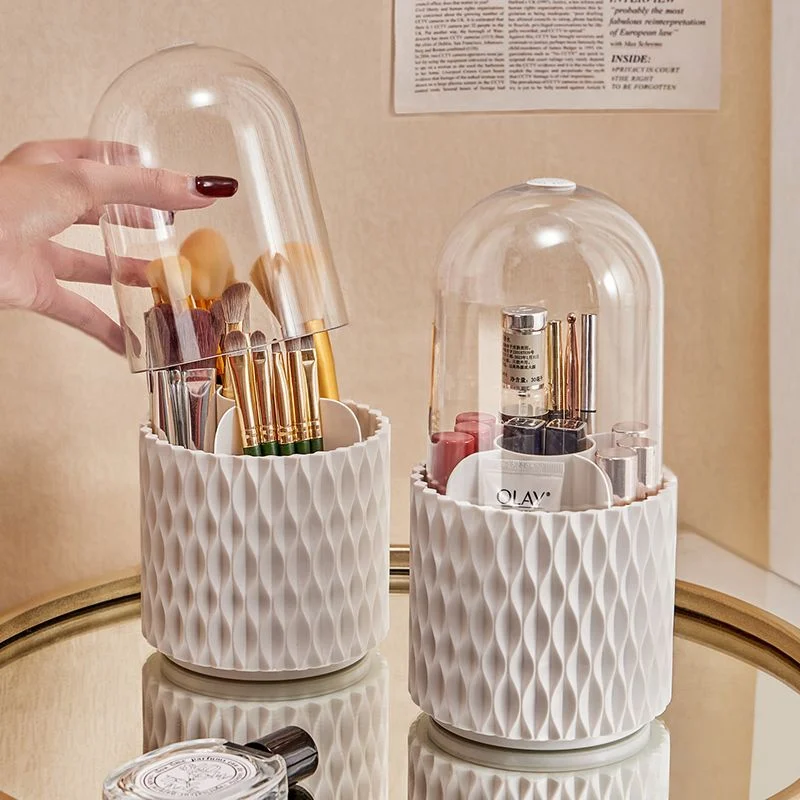 360 Rotating Large Capacity Transparent Makeup Brush - Image 2