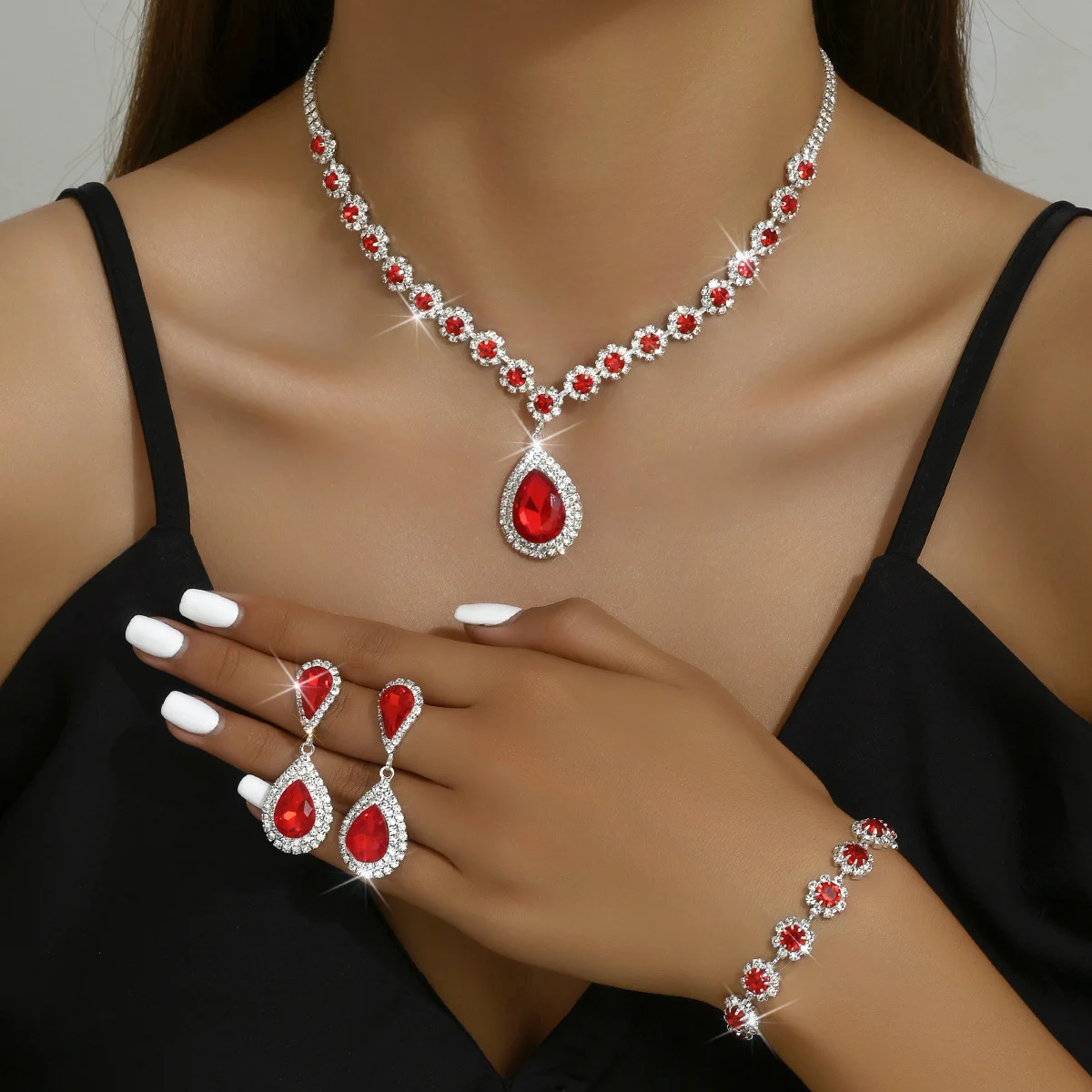 Fashion Jewelry Bridal Jewelry Suit Necklace Ear Stud - Image 3