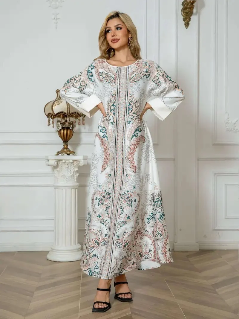 Women's Leopard Print Long Kaftan Dress - Image 3