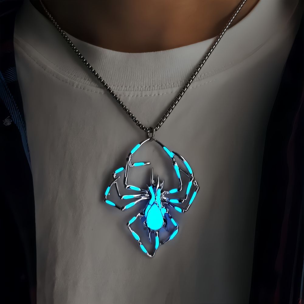 Halloween Creative Stereo Luminous Spider Necklace - Image 2