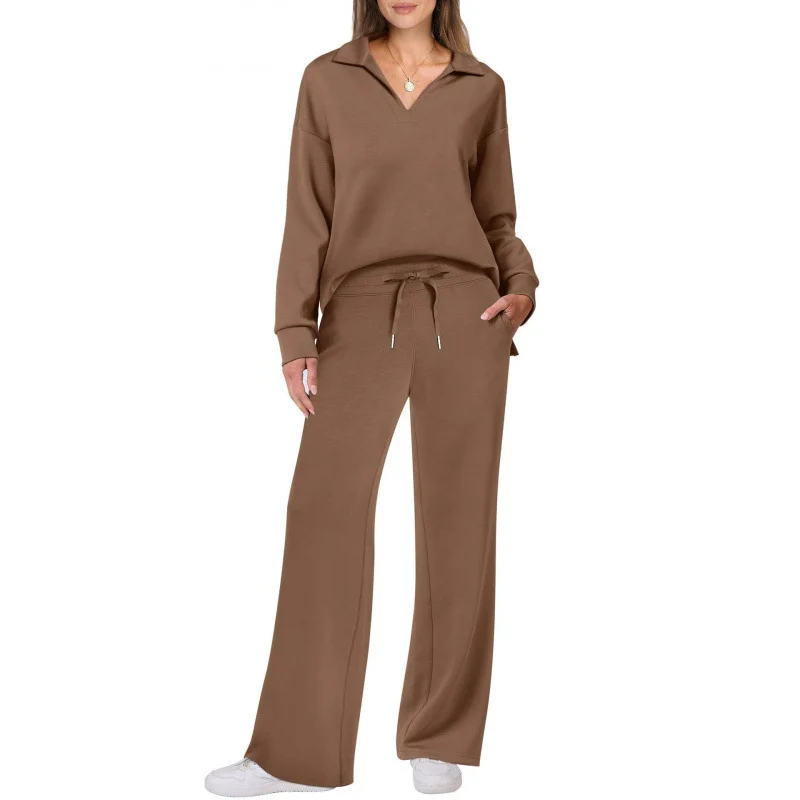 Women's Tracksuit Sports Suit V-neck Long-sleeved - Image 4