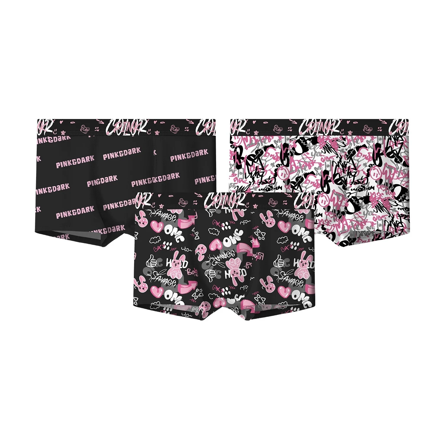 Black Pink Breathable Antibacterial Crotch Mid Waist - Image 2