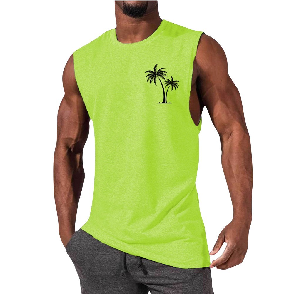 Coconut Tree Embroidery Vest Summer Beach Tank Tops - Image 8