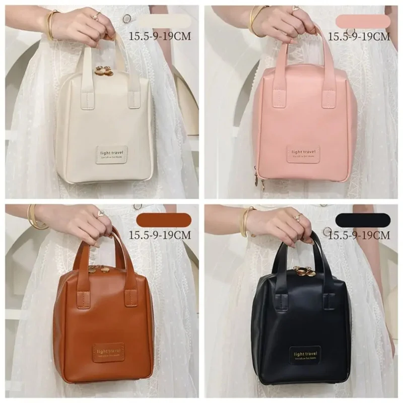 Shell Shape PU Leather Cosmetic Bag Waterproof Letter - Image 8