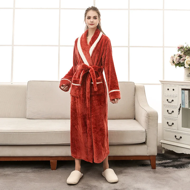 Women Pajamas Couple Gown Bathrobe Winter Robe - Image 8