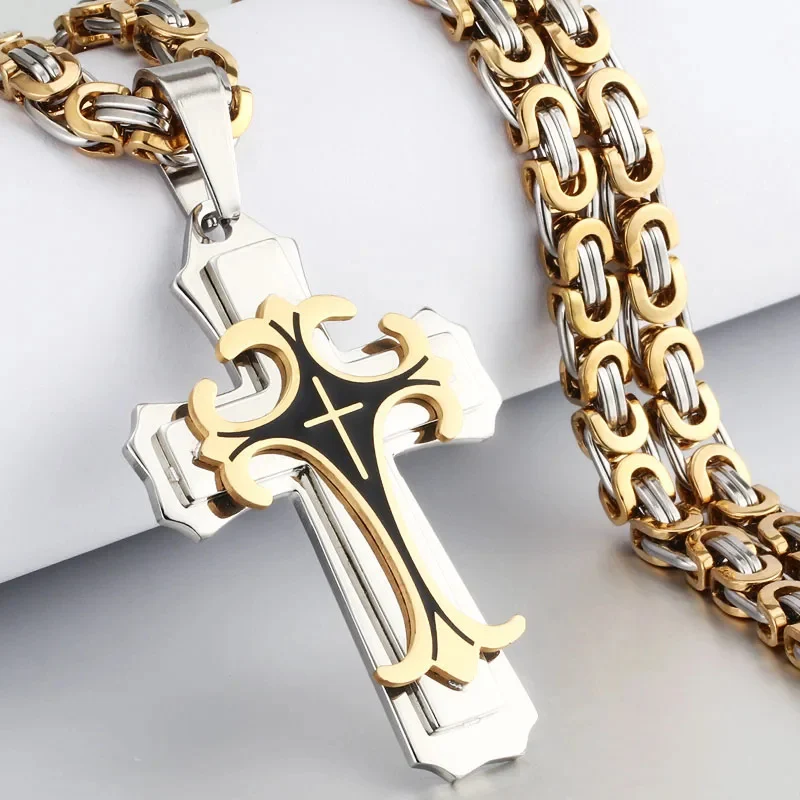 Fashion Jewelry Christian Trinity Latin Cross Necklace - Image 9