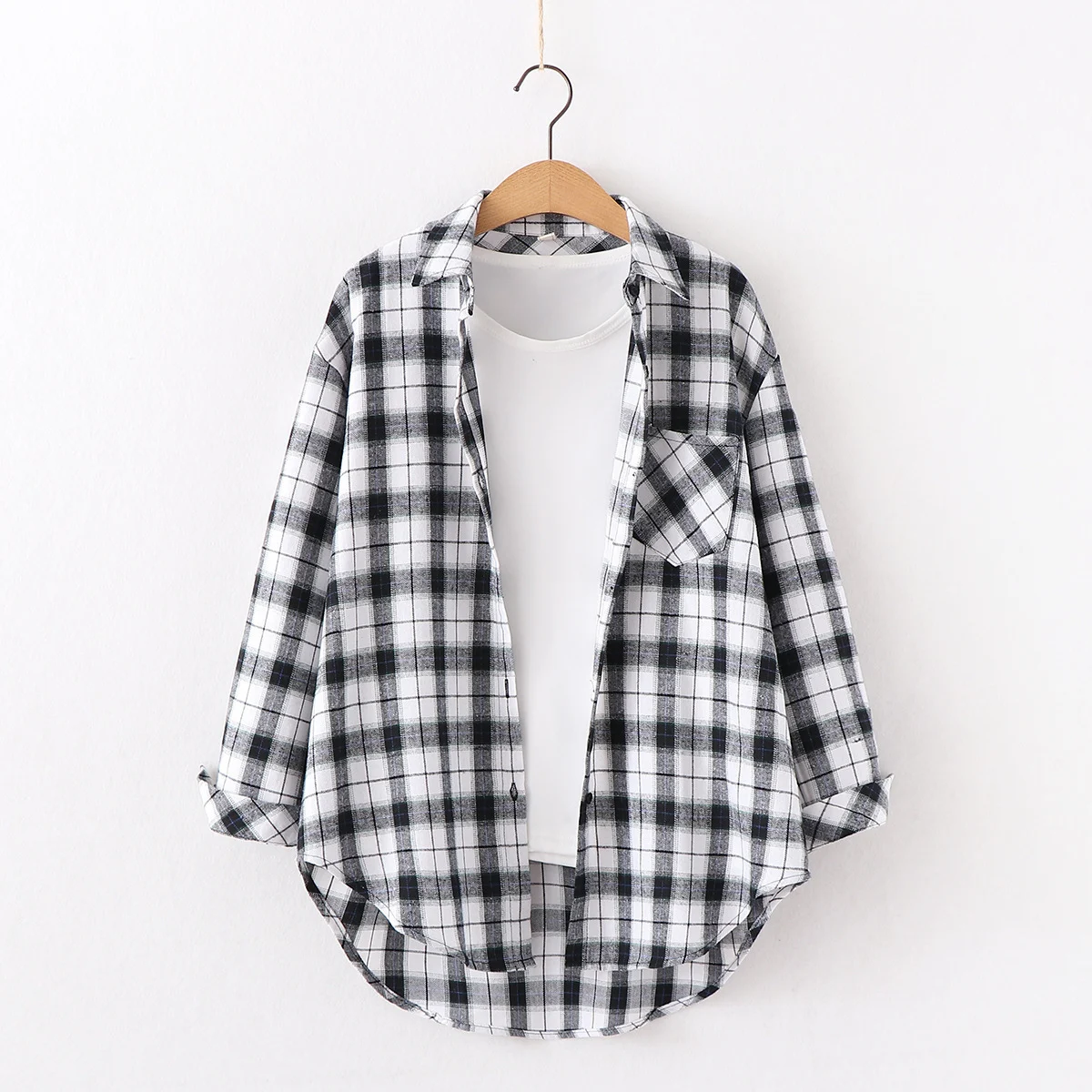 Brand Plaid Shirt Women Loose Plus Size Blouse Female - Image 8