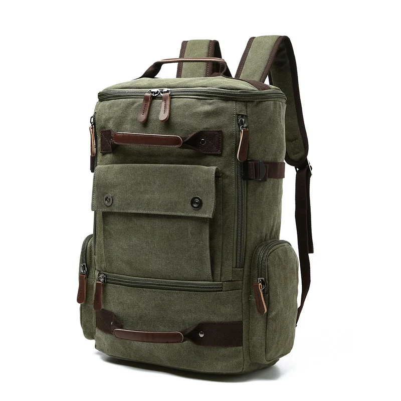 Men's Backpack Vintage Canvas Backpack Men's Travel - Image 5