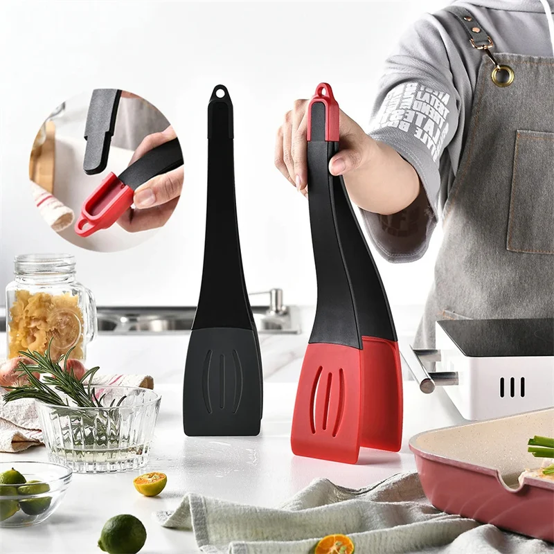 3 in 1 Frying Spatula Clip Silicone Food Clip Frying - Image 2