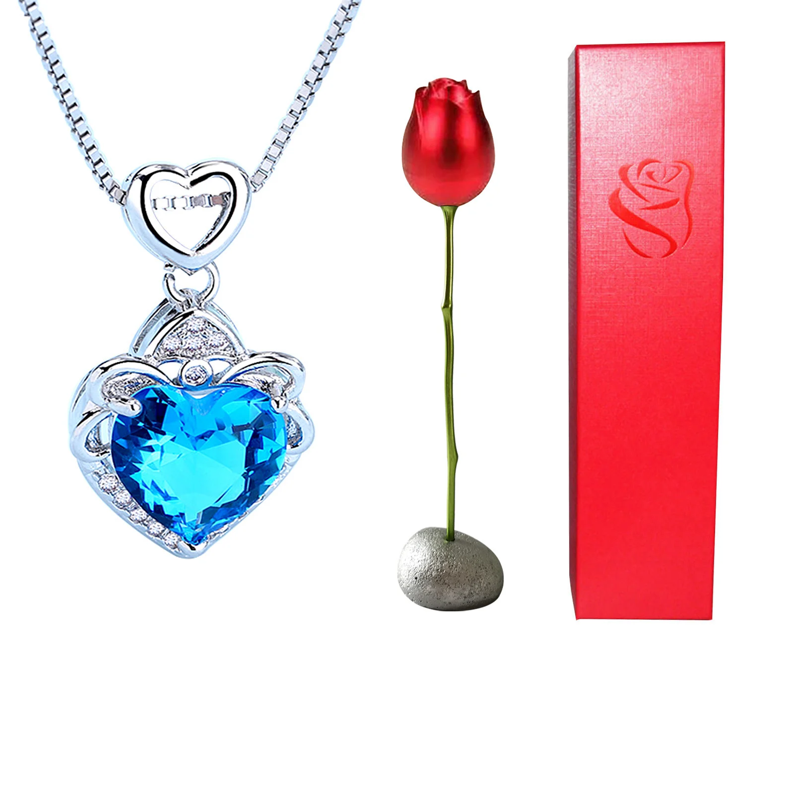 Valentines Day Gift Heart Shaped Blue Purple Crystal - Image 10