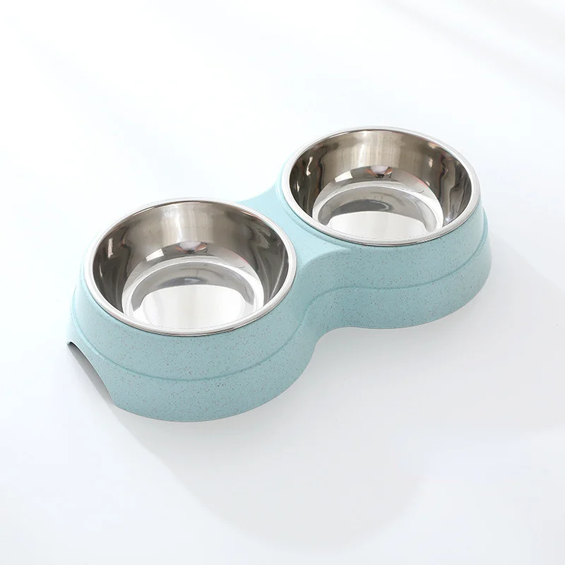 Double Pet Bowls Dog Food Water Feeder Stainless Steel - Image 9