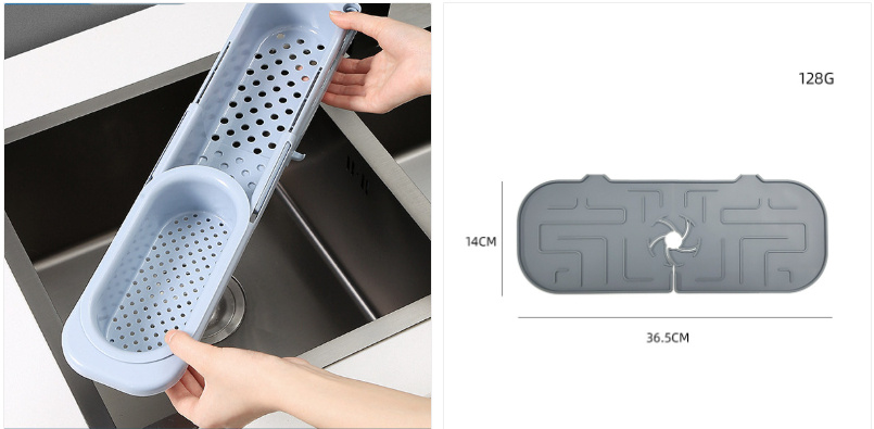 Telescopic Sink Rack Soap Sponge Holder Kitchen Sinks - Image 9