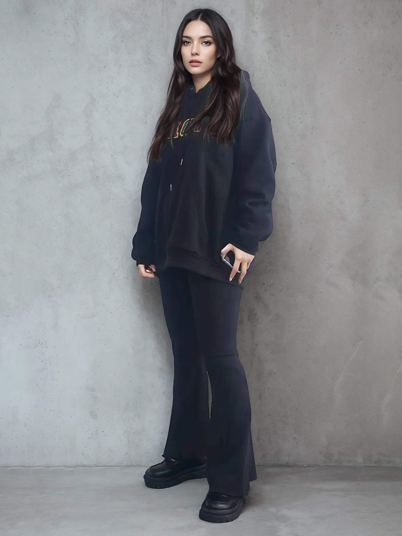 Fashionable Solid Color Long Sleeved Printed Hoodie For Both Men And Women - Image 5
