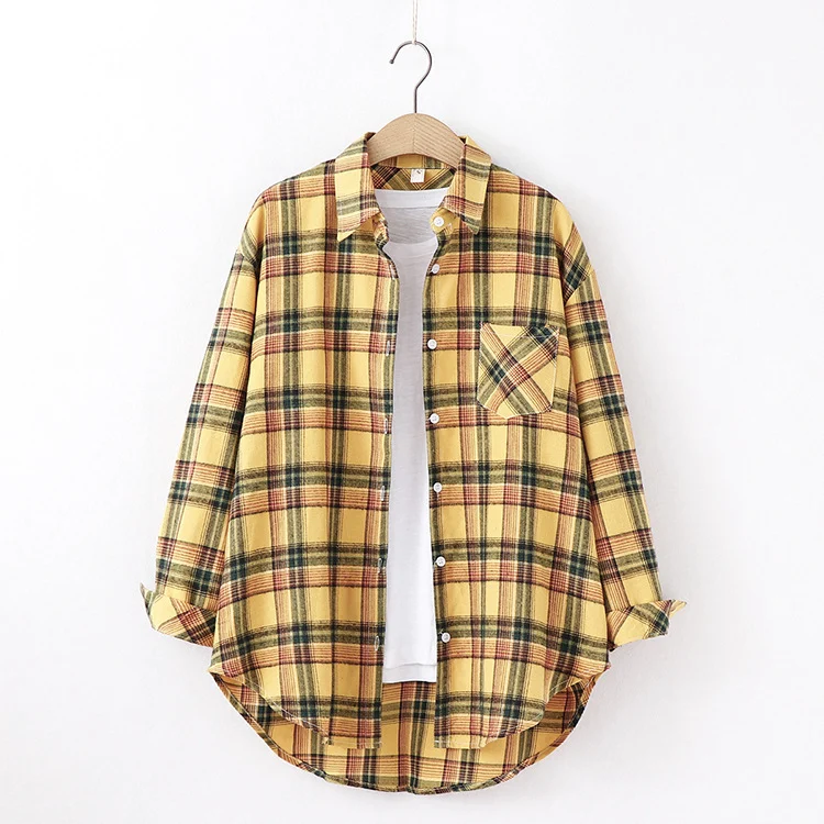 Brand Plaid Shirt Women Loose Plus Size Blouse Female - Image 7