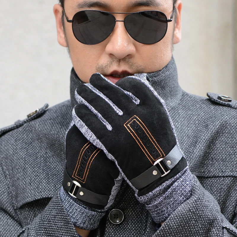Gloves Men Winter Cycling Leisure Pigskin - Image 2