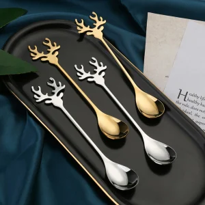 Merry Christmas Spoons Xmas Party Tableware Ornaments