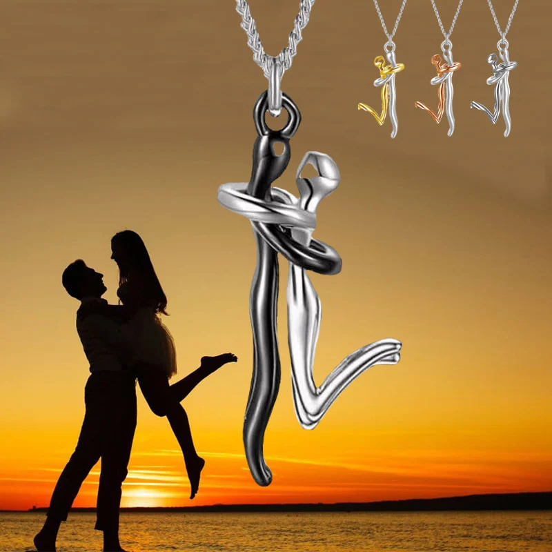 18K Love Hug Necklace Couple Anniversary Valentine's