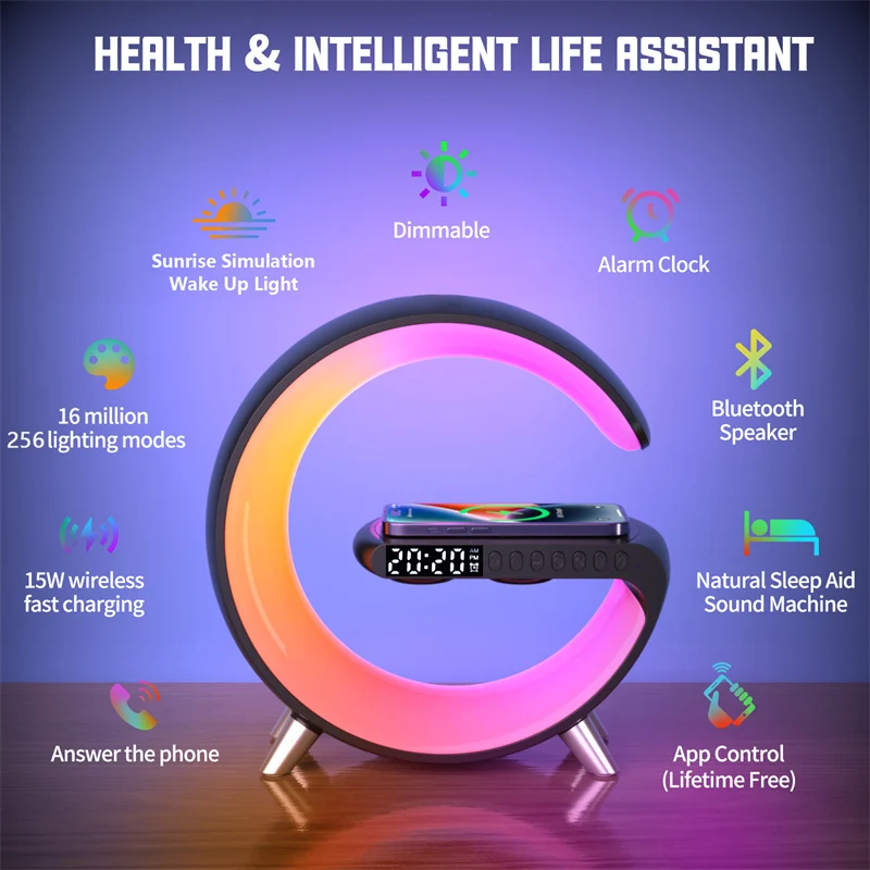 Intelligent G Shaped LED Lamp Bluetooth Speake Wireless - Image 3