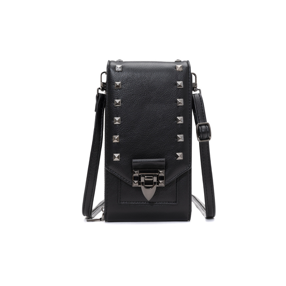 Rivet Design Shoulder Bags Mobile Phone Handbag Solid - Image 7