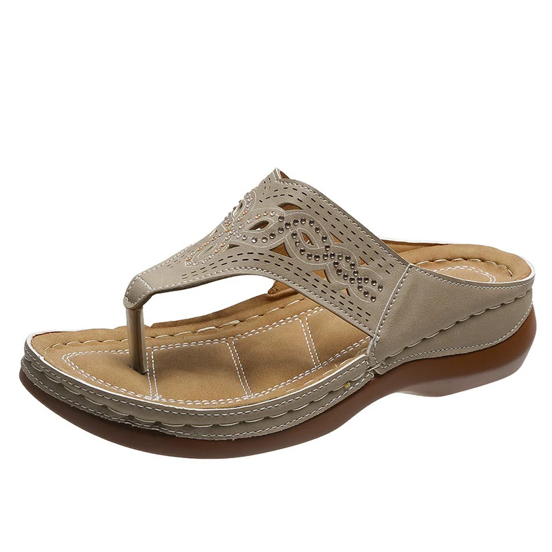 Clip Toe Wedge Sandals Women Summer Flip Flops Slippers - Image 9