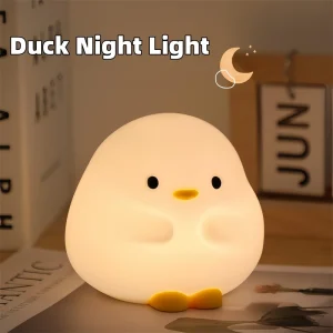 Cute Duck LED Night Lamp Cartoon Silicone USB