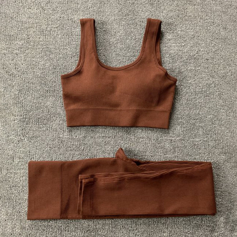 2pcs Thread Yoga Suit Seamless Bra and Butt Lifting - Image 8