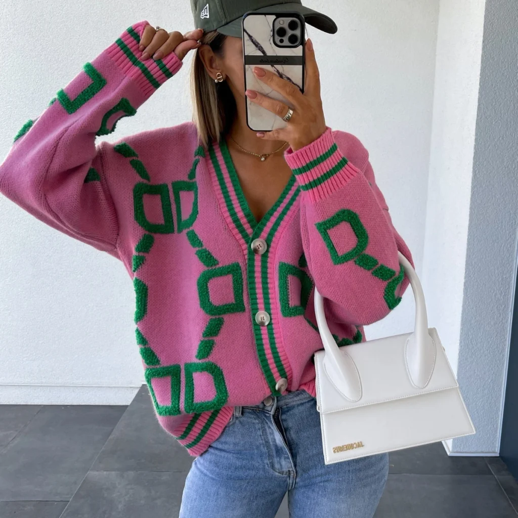 Loose Batwing Sleeves Knitted Sweater Women Jacket