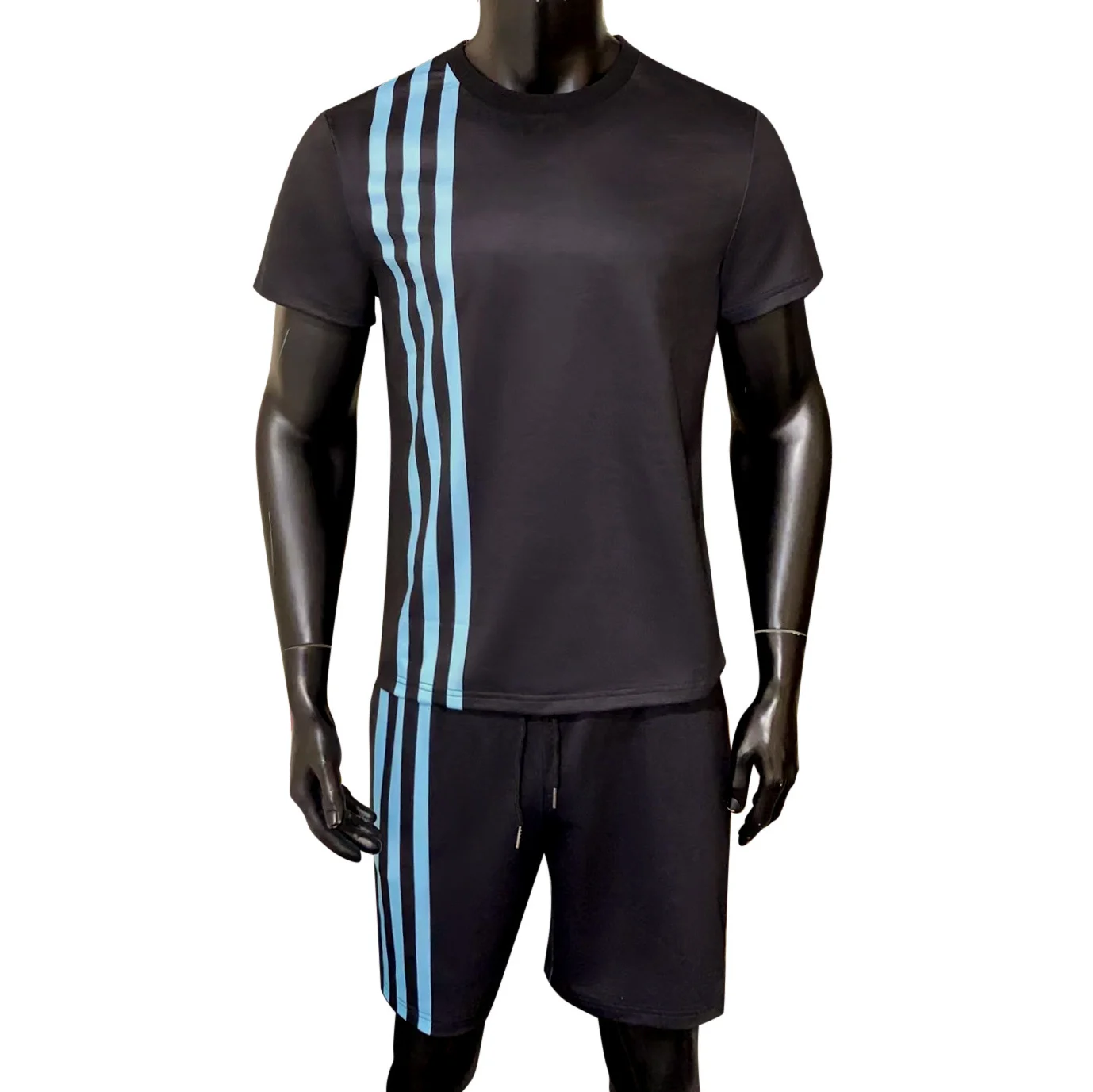 Striped Tracksuit Summer Loose Short Sleeve - Image 2