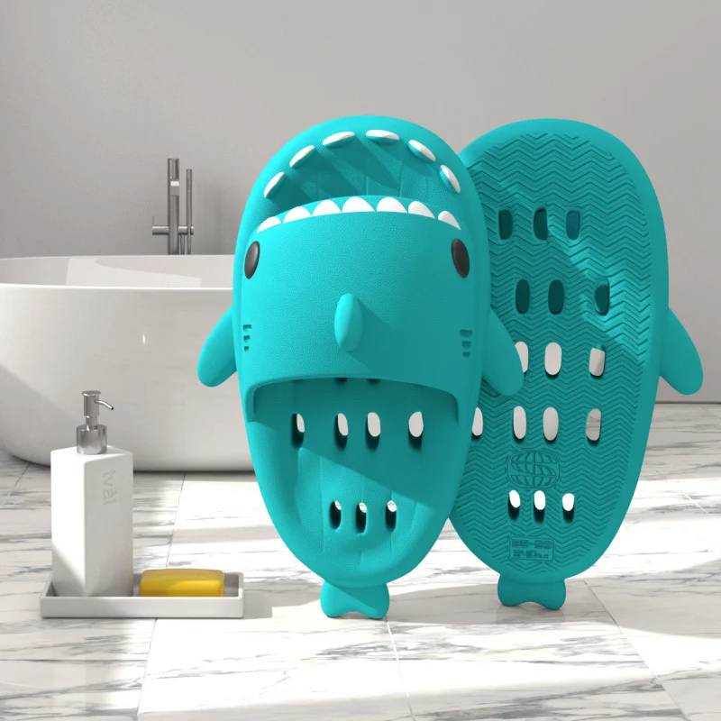 Shark Slippers with Drain Holes Shower Shoes for Women - Image 9