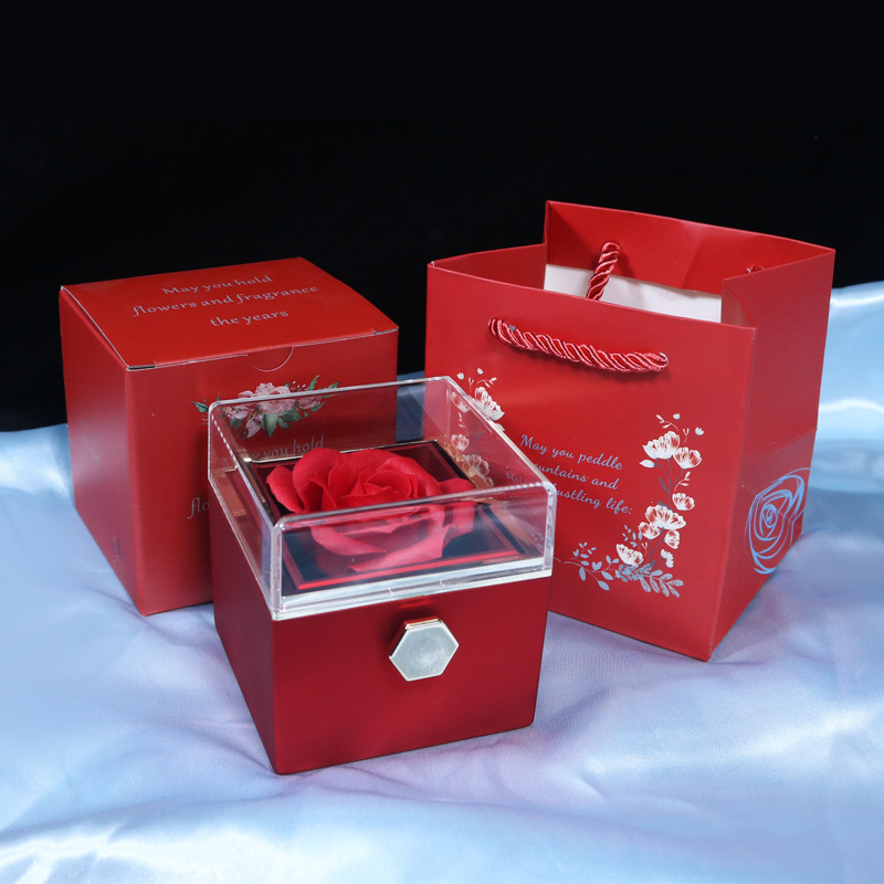 Rotating Soap Flower Rose Gift Box Creative Rotating - Image 10