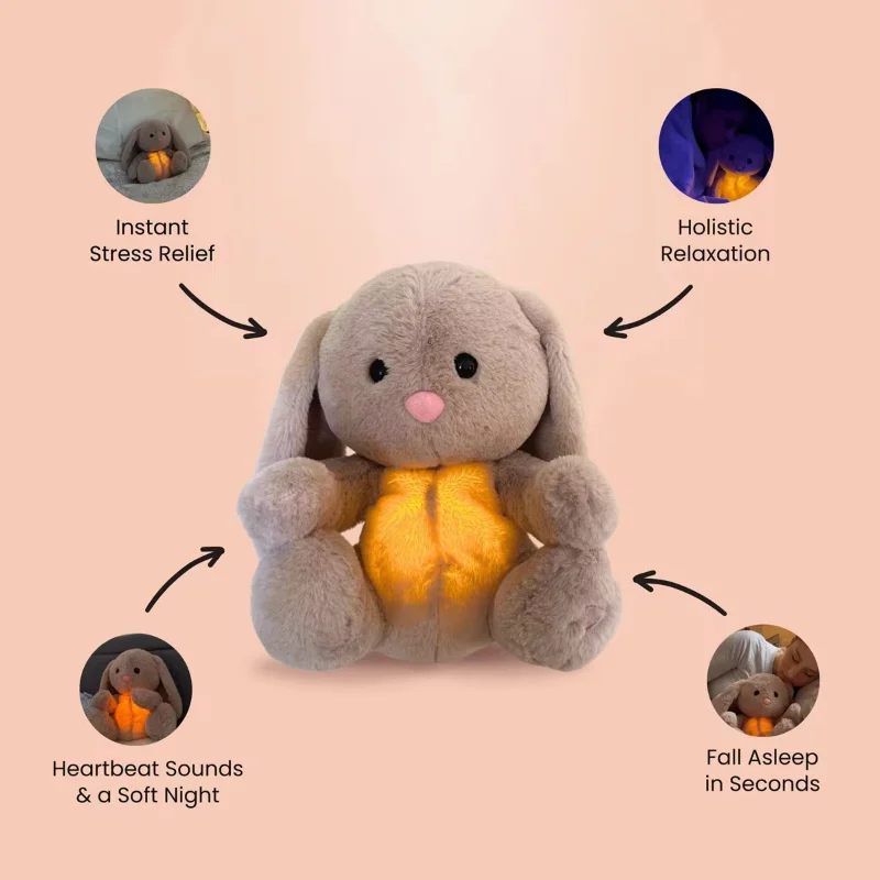 Breathing Rabbit Soothing Sensory Plush Toy with - Image 2