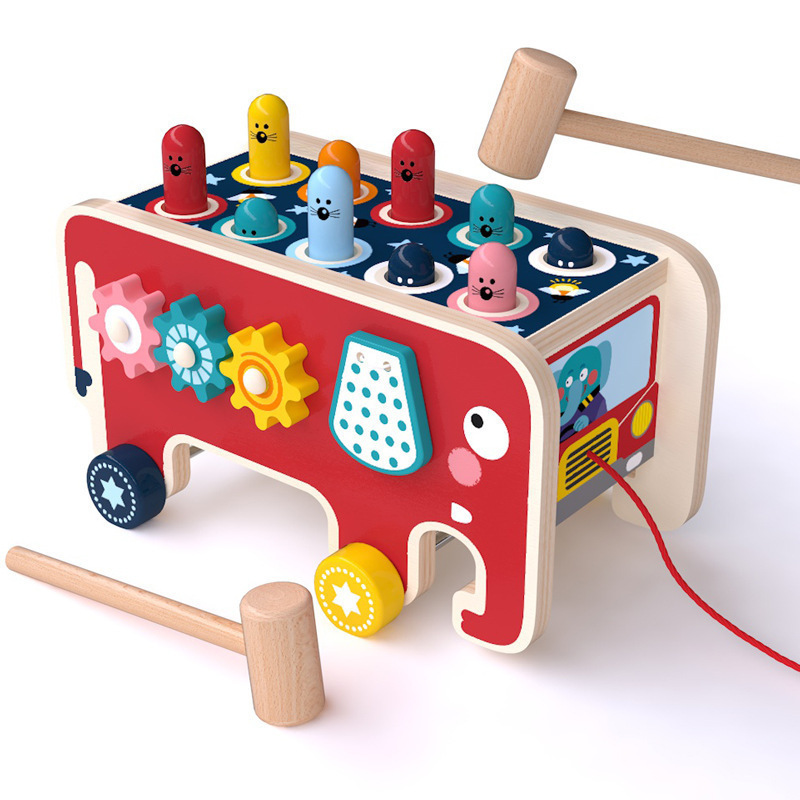 Montessori Toddlers Kids Wooden Pounding Bench Animal - Image 3