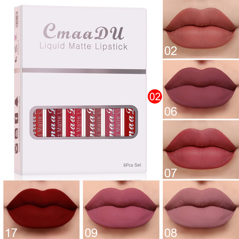 6 Boxes of Matte Non-stick Cup Waterproof Lipstick Long - Image 7