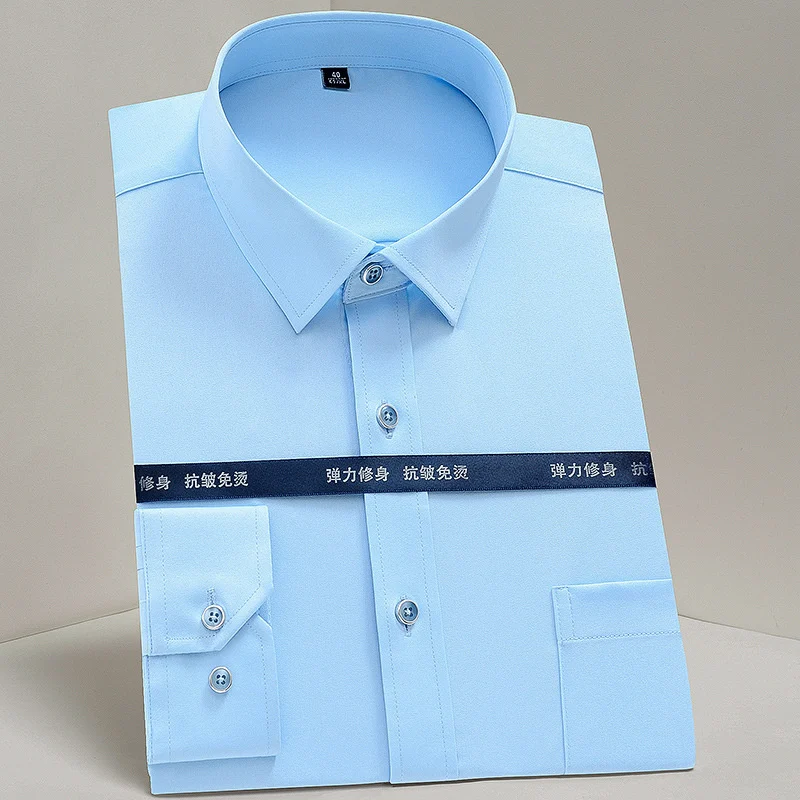 Work Clothes Mercerized Stretch Shirt For Men - Image 5