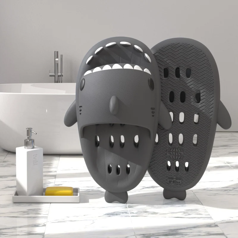 Shark Slippers with Drain Holes Shower Shoes for Women - Image 8