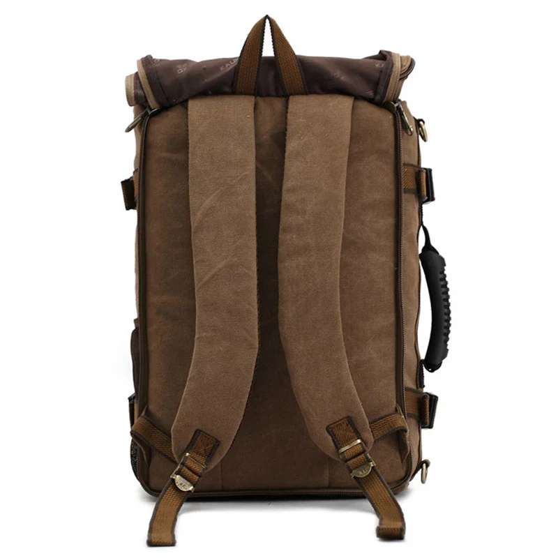 Men Canvas Backpack Huge Travel School Shoulder - Image 4
