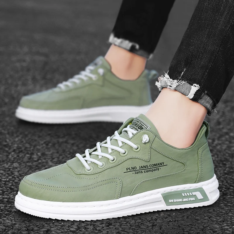 Men Sneakers Lace-up Letter Print Platform Canvas Shoes - Image 2