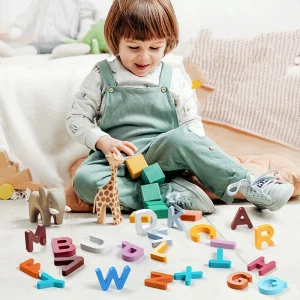 Wooden Numbers and Letters Puzzle Baby Children's