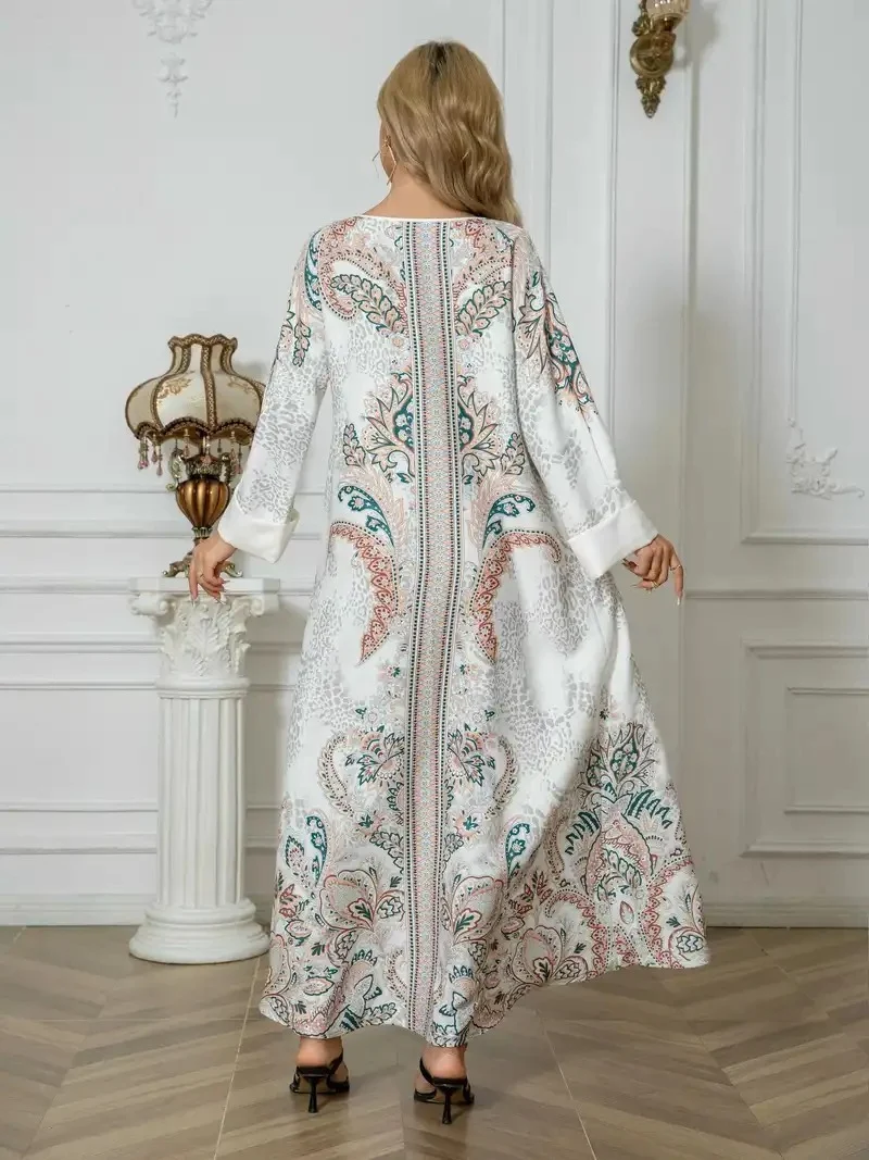 Women's Leopard Print Long Kaftan Dress - Image 2