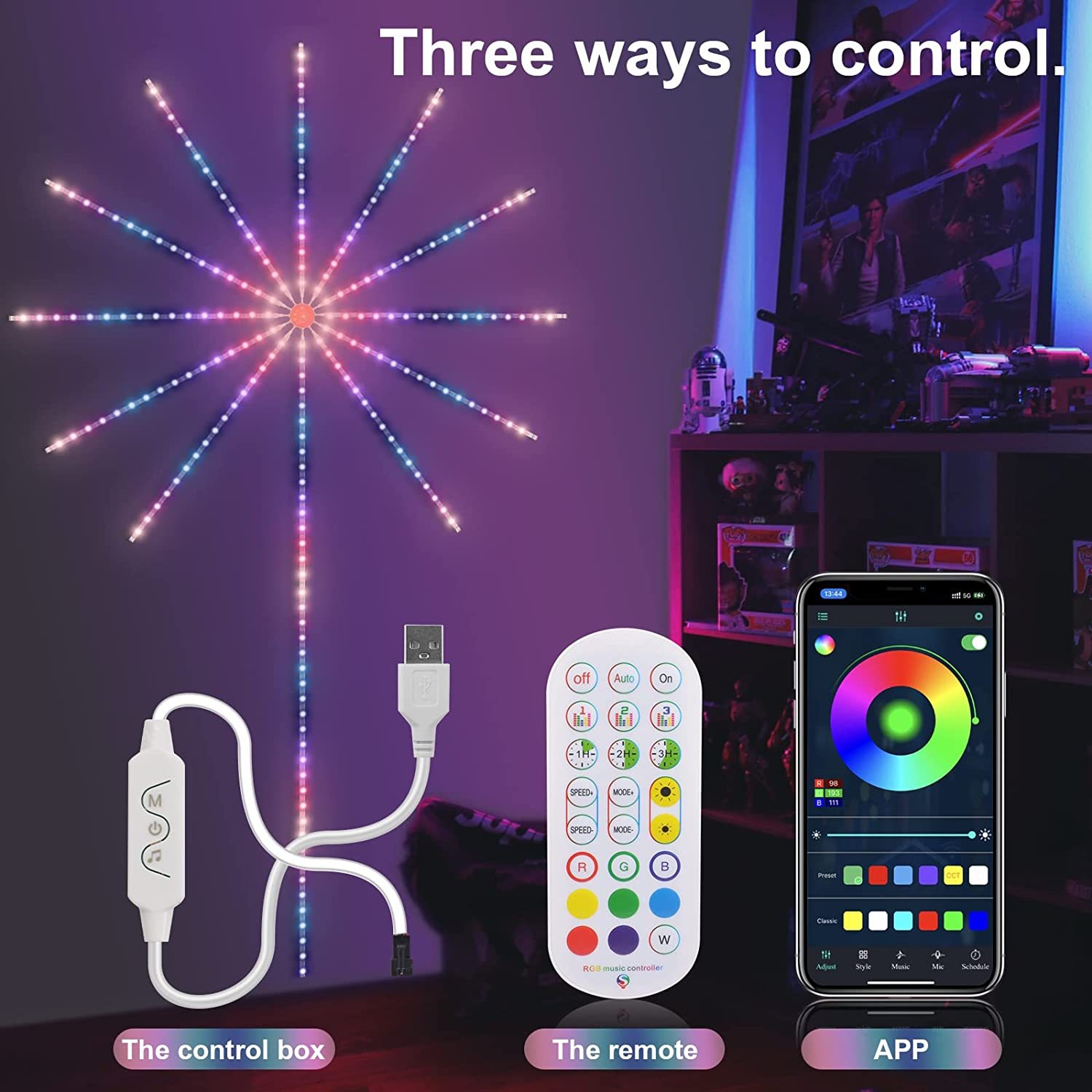 Firework Lights LED Strip Music Sound Sync Color - Image 2