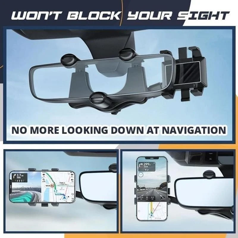 Rearview Mirror Phone Holder for Car Rotatable and - Image 3