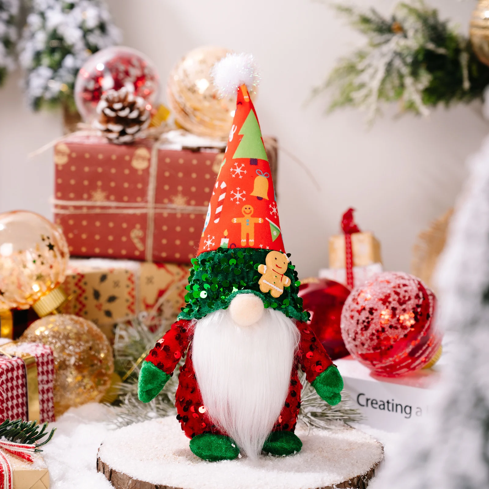 Christmas Fabric Decorative Faceless Doll Ornament - Image 4