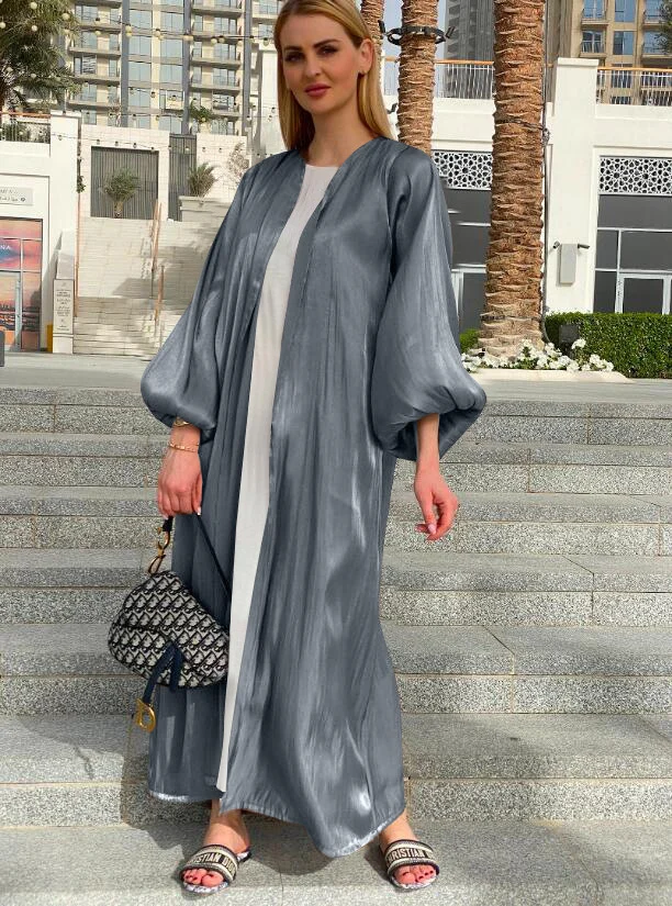 Eid Muslim Abaya Dress Kimono for Women Fashion Shining - Image 3