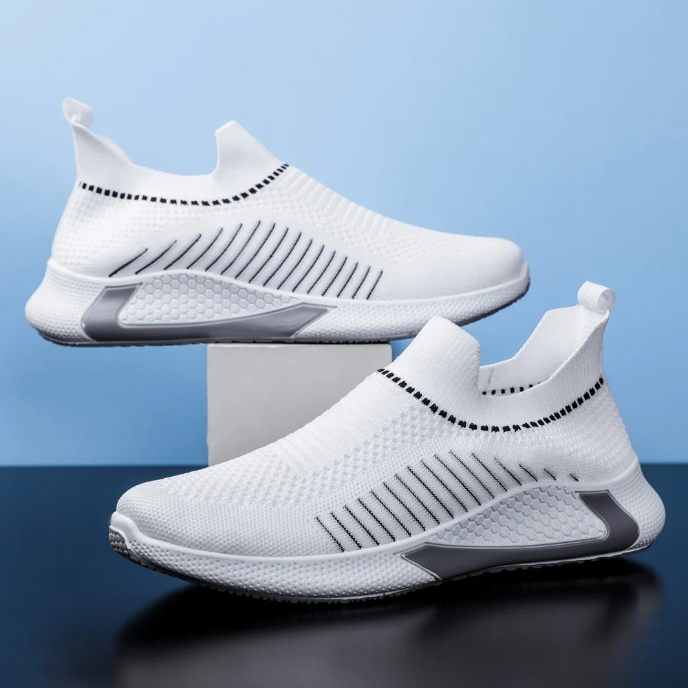 Fashion Mesh Sock Shoes with Striped Design Men Outdoor - Image 7