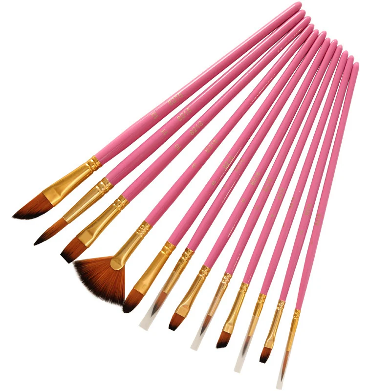 Set of 12 Watercolor Acrylic Paint Brushes - Image 5